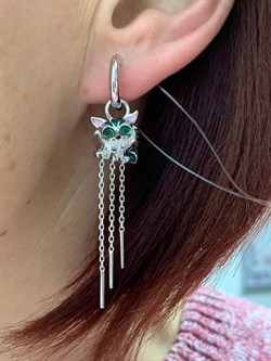 *Серьга Конго Трансформер Кот Эмаль арт. 02-3453/ЭМ93-00-892 вес 3,62 г - фото 287997 *Серьга Конго Трансформер Кот Эмаль арт. 02-3453/ЭМ93-00-892 вес 3,62 г - фото 287997