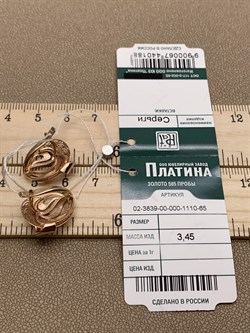 *Серьги цв Красное арт. 02-3839-00-000-1110-65-188 вес 3,45 г - фото 289917 *Серьги цв Красное арт. 02-3839-00-000-1110-65-188 вес 3,45 г - фото 289917