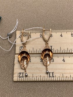 *Серьги цв Красное арт. 02-4137-00-000-1110-59-993 вес 4,51 г - фото 289963