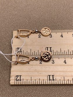 *Серьги цв Красное арт. 02-4173-00-000-1110-65-482 вес 3,09 г - фото 289987