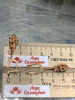 *Серьги Черная ШпинельГранат Пироп арт. 02-2923/00ГР-67-155 вес 4,97 г - фото 290482