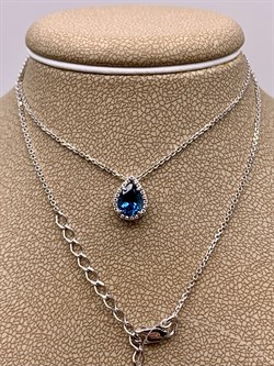 *Колье р.38-43 Голубой Топаз Лондон цв Белое арт. 06-1-062-11-601 вес 2,5 г - фото 290764 *Колье р.38-43 Голубой Топаз Лондон цв Белое арт. 06-1-062-11-601 вес 2,5 г - фото 290764