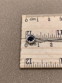 *Колье р.38-43 Синий Корунд Сапфир иск цв Белое арт. 06-1-058-15-675 вес 2,55 г - фото 290793