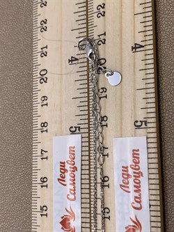 *Колье р.38-43 Синий Корунд Сапфир иск цв Белое арт. 06-1-058-15-675 вес 2,55 г - фото 290795