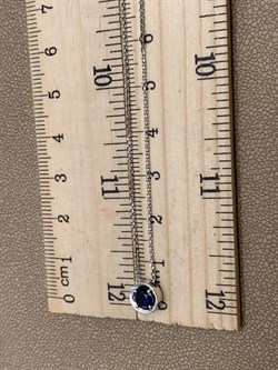 *Колье р.38-43 Синий Корунд Сапфир иск цв Белое арт. 06-1-058-15-675 вес 2,55 г - фото 290796