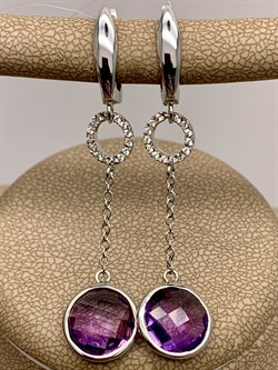 *Серьги Аметист арт. E00477-714 Вес 4,3 г - фото 290842