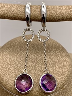 *Серьги Аметист арт. E00477-714 Вес 4,3 г - фото 290843