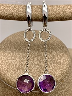 *Серьги Аметист арт. E00477-714 Вес 4,3 г - фото 290844
