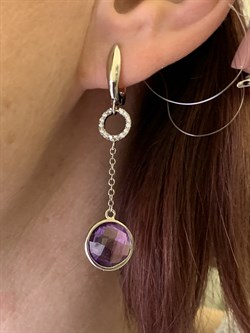 *Серьги Аметист арт. E00477-714 Вес 4,3 г - фото 290845