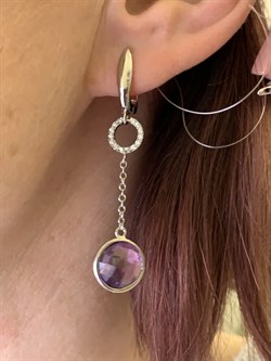 *Серьги Аметист арт. E00477-714 Вес 4,3 г - фото 290846