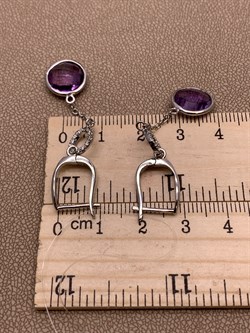 *Серьги Аметист арт. E00477-714 Вес 4,3 г - фото 290847