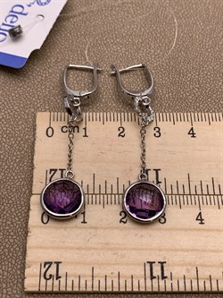 *Серьги Аметист арт. E00477-714 Вес 4,3 г - фото 290848