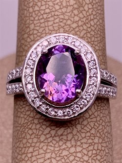 *Кольцо р.18 Аметист арт R00422-644 4,51 г - фото 290869