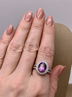 *Кольцо р.18 Аметист арт R00422-644 4,51 г - фото 290875