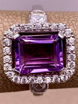 *Кольцо р.17,5 Аметист арт R00411-131 вес 4,56 г - фото 290920 *Кольцо р.17,5 Аметист арт R00411-131 вес 4,56 г - фото 290920