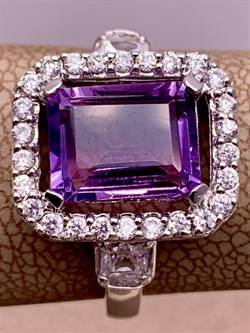 *Кольцо р.17,5 Аметист арт R00411-131 вес 4,56 г - фото 290921 *Кольцо р.17,5 Аметист арт R00411-131 вес 4,56 г - фото 290921