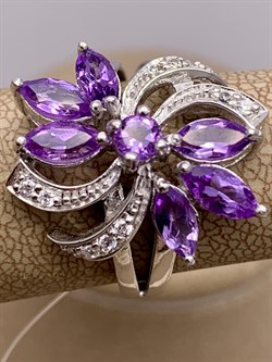 *Кольцо р.17 Аметист арт R00460-708 Вес 5 г - фото 291023 *Кольцо р.17 Аметист арт R00460-708 Вес 5 г - фото 291023