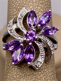 *Кольцо р.17 Аметист арт R00460-708 Вес 5 г - фото 291025 *Кольцо р.17 Аметист арт R00460-708 Вес 5 г - фото 291025