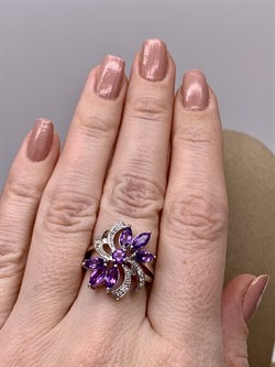 *Кольцо р.17 Аметист арт R00460-708 Вес 5 г - фото 291026 *Кольцо р.17 Аметист арт R00460-708 Вес 5 г - фото 291026