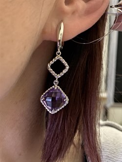 *Серьги Аметист арт. E00485-828 Вес 5,66 г - фото 291042