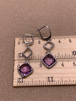 *Серьги Аметист арт. E00485-828 Вес 5,66 г - фото 291043