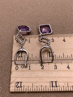 *Серьги Аметист арт. E00485-828 Вес 5,66 г - фото 291044