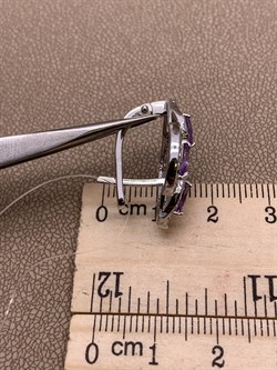 *Серьги Аметист арт E00449-860 вес 6,87 г - фото 291062