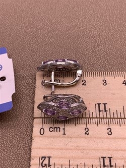 *Серьги Аметист арт E00449-860 вес 6,87 г - фото 291064