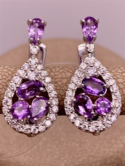 *Серьги Аметист арт. E00452-854 Вес 4,99 г - фото 291081 *Серьги Аметист арт. E00452-854 Вес 4,99 г - фото 291081