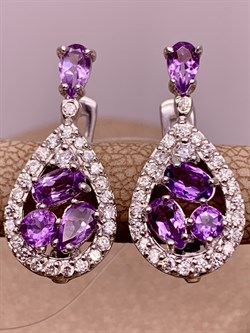 *Серьги Аметист арт. E00452-854 Вес 4,99 г - фото 291082 *Серьги Аметист арт. E00452-854 Вес 4,99 г - фото 291082