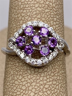 *Кольцо р.17,5 Аметист арт. R00417-408 Вес 2,71 - фото 291121