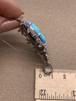 *Подвеска Марказит Голубой Опал синт арт. HP1195-866 вес 13,09 г - фото 291408