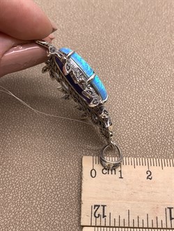 *Подвеска Марказит Голубой Опал синт арт. HP1195-866 вес 13,09 г - фото 291409