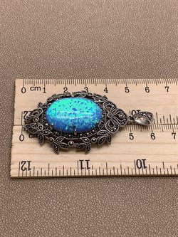 *Подвеска Марказит Голубой Опал синт арт. HP1195-866 вес 13,09 г - фото 291412