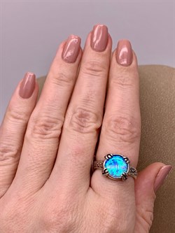 *Кольцо р.18 Голубой Опал иск арт 01R1727OP-318 Вес 4,98 г - фото 291490 *Кольцо р.18 Голубой Опал иск арт 01R1727OP-318 Вес 4,98 г - фото 291490