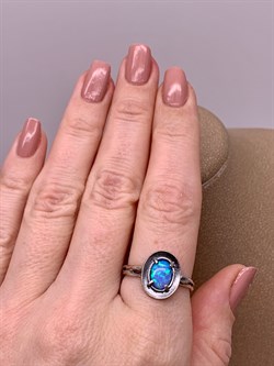*Кольцо р.19 Голубой Опал иск арт MVR1570OP-094 Вес 2,66 г - фото 291502 *Кольцо р.19 Голубой Опал иск арт MVR1570OP-094 Вес 2,66 г - фото 291502