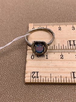 *Кольцо р.18,5 Голубой Опал иск арт MVR1570OP-899 Вес 2,73 г - фото 291510