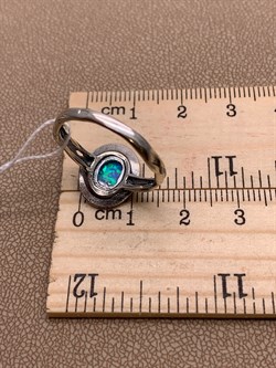 *Кольцо р.18,5 Голубой Опал иск арт MVR1570OP-899 Вес 2,73 г - фото 291511