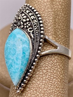 *Кольцо р.19 Микс Марказит Амазонит арт. HR1096-273 вес 6,61 г - фото 291621 *Кольцо р.19 Микс Марказит Амазонит арт. HR1096-273 вес 6,61 г - фото 291621