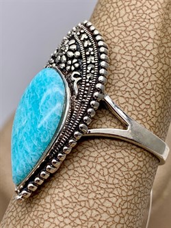 *Кольцо р.20 Микс Марказит Амазонит арт. HR1096-280 вес 6,7 г - фото 291631 *Кольцо р.20 Микс Марказит Амазонит арт. HR1096-280 вес 6,7 г - фото 291631