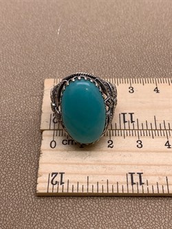 *Кольцо р.19 Микс Марказит Амазонит арт. HR329-943 вес 10,01 г - фото 291646 *Кольцо р.19 Микс Марказит Амазонит арт. HR329-943 вес 10,01 г - фото 291646