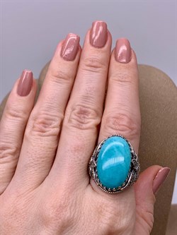 *Кольцо р.19 Микс Марказит Амазонит арт. HR329-943 вес 10,01 г - фото 291648 *Кольцо р.19 Микс Марказит Амазонит арт. HR329-943 вес 10,01 г - фото 291648