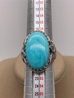 *Кольцо р.19 Микс Марказит Амазонит арт. HR329-943 вес 10,01 г - фото 291652 *Кольцо р.19 Микс Марказит Амазонит арт. HR329-943 вес 10,01 г - фото 291652