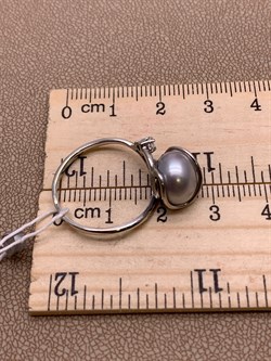 *Кольцо р.18,5 Серебристый Жемчуг д.10*10,5мм арт 1.0422.0.b-074 Вес 3,07 г - фото 291683 *Кольцо р.18,5 Серебристый Жемчуг д.10*10,5мм арт 1.0422.0.b-074 Вес 3,07 г - фото 291683