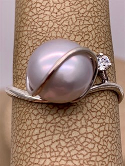 *Кольцо р.18,5 Серебристый Жемчуг д.10*10,5мм арт 1.0422.0.b-074 Вес 3,07 г - фото 291687 *Кольцо р.18,5 Серебристый Жемчуг д.10*10,5мм арт 1.0422.0.b-074 Вес 3,07 г - фото 291687