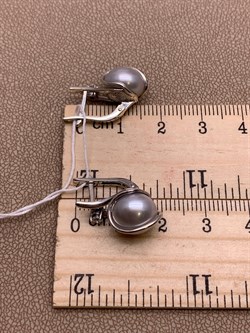 *Серьги Серебристый Жемчуг д.10*10,5мм арт. 2.0422.0.b-067 Вес 5,42 г - фото 291694 *Серьги Серебристый Жемчуг д.10*10,5мм арт. 2.0422.0.b-067 Вес 5,42 г - фото 291694