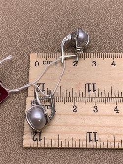 *Серьги Серебристый Жемчуг д.10*10,5мм арт. 2.0422.0.b-067 Вес 5,42 г - фото 291695 *Серьги Серебристый Жемчуг д.10*10,5мм арт. 2.0422.0.b-067 Вес 5,42 г - фото 291695