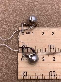 *Серьги Серебристый Жемчуг д.9*9,5мм арт 2.0326.0.b-983 Вес 5,49 г - фото 291710