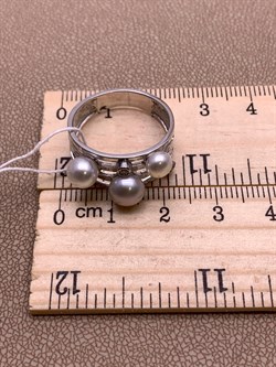 *Кольцо р.18,5 Серебристый и Белый Жемчуг д.5*5,5 д.5,5*6 д.6,5*7мм арт. 1.0107.0.b-107 Вес 4,45 г - фото 291742 *Кольцо р.18,5 Серебристый и Белый Жемчуг д.5*5,5 д.5,5*6 д.6,5*7мм арт. 1.0107.0.b-107 Вес 4,45 г - фото 291742