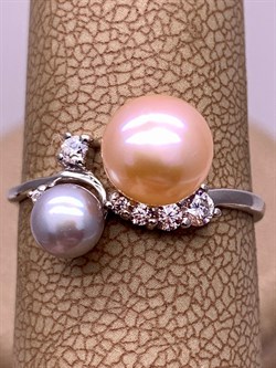 *Кольцо р.18 Жемчуг Микс д.5*5,5 д.7,5*8мм арт. 1.0383.0.b-244 Вес 2,03 г - фото 291756